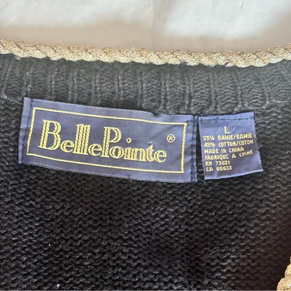 Bellepointe Vtg 90s Handmade Colorful Fall Leaf Cardigan Sweater Sz L Beaded